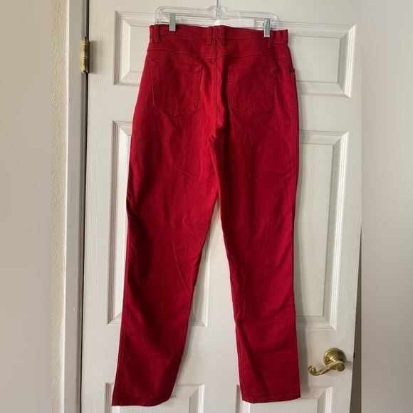 Bill Blass Womens Vintage Stretch Red Denim Jeans Size 10 Tall - Picture 5 of 6